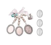 Spilla ovale con ciondolo a forma di angelo con fiocco per famiglia, per bouquet nuziale, per madre della sposa