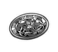 Spilla ovale con simbolo dello scudo vichingo norreno medievale celtico, spilla 1, stile 2, Style 8, Plastica, come descrizione