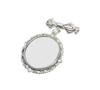 Spilla ovale in pizzo fatta a mano, con cornice per foto, per donne e ragazze, elegante accessorio per feste e appuntamenti, One Size, come descritto