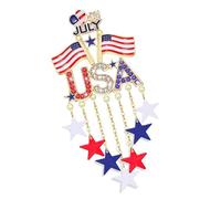 Spilla patriottica alla moda con bandiera degli Stati Uniti di luglio a tema gioielli accessori per feste adatta per sfilate e feste US Patriotic Pin