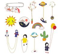 Spilla per Bambini, XiXiRan 12 Articoli Spilla di Smalto, Spilla Carina, Spilla di Bavero Distintivi, Spille Zaino Bambina, Spille Arcobaleno, Set di Spilla di Smalto, per Vestiti, Sciarpe, Borse
