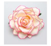 Spilla per capelli a forma di rosa 2 pezzi fai da te copricapo capelli for sposa matrimonio floccato panno rosso rosa fiore forcina for fermaglio for(A-rose edge)