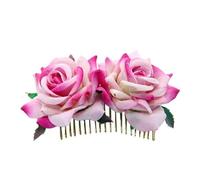 Spilla per capelli a forma di rosa 3 pettini for capelli con fiori di rosa for la moda sposa, fatti a mano, copricapo da, ballo fine anno, ciondolo for(Pink)