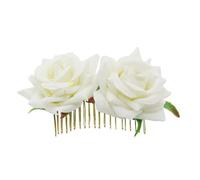 Spilla per capelli a forma di rosa 3 pettini for capelli con fiori di rosa for la moda sposa, fatti a mano, copricapo da, ballo fine anno, ciondolo for(White)