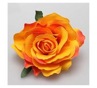 Spilla per capelli a forma di rosa 3 pezzi di rose artificiali, fermagli for capelli da sposa, spille for feste, for donna, copricapo(Orange)