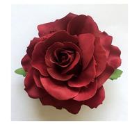 Spilla per capelli a forma di rosa 3 pezzi di rose artificiali, fermagli for capelli da sposa, spille for feste, for donna, copricapo(Red)