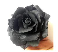 Spilla per capelli a forma di rosa 3 pezzi di rose artificiali, fermagli for capelli da sposa, spille for feste, for donna, copricapo(Black)
