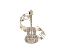 Spilla per chitarra da donna, spilla musicale, abito formale, distintivo da sposa, elegante circonferenza toracica, spilla rotonda,regalo scintillante per i compleanni di nozze degli amici
