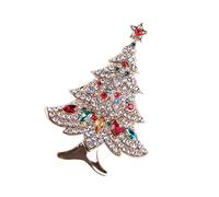 Spilla per decalcomanie natalizie, regalo creativo, accessori per il costume, gioielli corpetto per le donne di Natale, spilla per albero con chiodi di diamante retrò europeo e americano Decorazioni