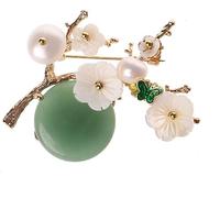 Spilla per Donne Donna Spilla Spilla Stile Etnico Spilla Moda Sciarpa Scialle Pin Corpetto Perla Foresta Decorazione Femminile Boutonniere, Multi-Colored, 4.7X3.8cm