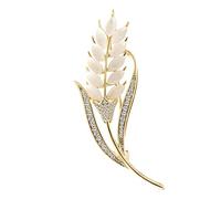 Spilla per donne e uomini, con numero cinque, spilla per corpetto, sciarpa, strass, perla, per matrimoni, banchetti, bouquet, gioielli di Natale, regali per ragazze adolescenti, Zinco, Nessuna pietra
