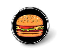 Spilla per hamburger, spille rotonde, spille identificative, spille, bottoni, per cappelli, giacche, decorazioni
