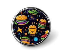 Spilla per hamburger, spille rotonde, spille identificative, spille, bottoni, per cappelli, giacche, decorazioni
