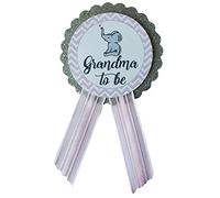 Spilla per nonna a forma di elefante, per baby shower da indossare, rosa e grigio, con scritta "It's a Girl Baby Sprinkle"