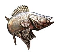 Spilla per pesce persico | per il cappello o il bavero della giacca | perfetta per un abbigliamento da pescatore | spilla a bottone | argento antico