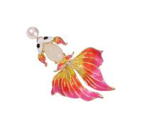 Spilla per pesci rossi smaltati accessori per giacche cappelli borse gioielli in lega accessori decorativi per le donne abiti smalto pesce rosso spilla, Taglia unica, come descritto