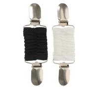 Spilla per Scialle Maglione da Donna, 2 Pezzi, Lega Elegante | Fermaglio per Cardigan e Revers, Poliestere, Nero e Bianco, per Strati in Clima Freddo e Occasioni Formali