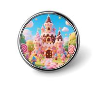 Spilla per zaino a forma di castello Candy World, spilla decorativa carina per donna, spilla da bavero da uomo per abiti, spille alla moda per cappelli, zaini, borse, giacche, camicie, abiti, revers