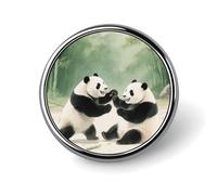 Spilla per zaino con panda che gioca con i suoi compagni, spilla decorativa carina per donna, spilla da bavero da uomo per abiti, spille alla moda per cappelli, zaini, borse, giacche, camicie, risvo