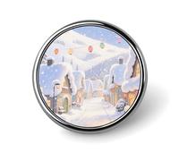 Spilla per zaino Ice And Snow Town, spilla decorativa carina per donna, spilla da bavero da uomo per abiti, spille alla moda per cappelli, zaini, borse, giacche, camicie, risvolti da abito - Circola