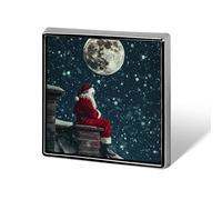 Spilla personalizzata con fiocco di neve e luna di Natale notte di Natale spilla spilla cravatta abito accessori matrimonio compleanno per uomini donne