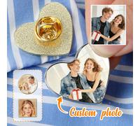 Spilla personalizzata con foto, spilla personalizzata con immagine, regalo per anniversario e compleanno, accessorio ricordo per giacca, camicia, borsa Piazza,girare,a forma di cuoreColore unicoLega d
