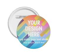Spilla personalizzata con testo fotografico del logo, spille rotonde personalizzate (3 cm/4,5 cm/5,9 cm), personalizza la tua spilla circolare per zaini, giacche, cappelli, decorazioni per