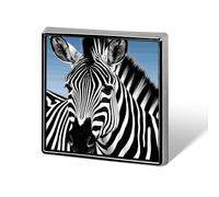 Spilla personalizzata Zebra per uomo donna carino divertente spilla quadrata per facilità e sicurezza in lega di alluminio spille accessori per abiti da festa di nozze