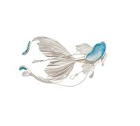 Spilla pesce blu ondulato, eleganti spille da bavero con fiori in strass, spille farfalla portafortuna fatte a mano, accessori gioielli per donna (Style A)