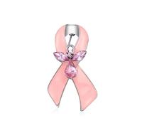 Spilla Pin Angelo Custode Per La Consapevolezza Del Cancro - Giallo Viola Rosso Bianco Rosa Smalto Cristallo - Simbolo Di Sostegno E Di Sopravvivenza Per Le Donne Argento Placcato