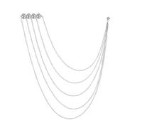 Spilla Pin Pilla Catena Spilla a catena lunga multistrato con nappa for donne e uomini Accessori for gioielli spille for collare for feste di matrimonio(Sliver White)