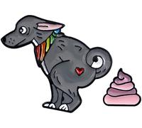 Spilla Pin, Simpatico Cane Arcobaleno Modello Cacca Distintivo Animale Bambini Spilla Smaltata Pin Gioielli Decor - Grigio Clever And Attractive