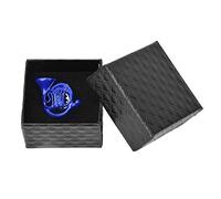 Spilla Pin,Spille con un retro di sicurezza,Forma di corno in metallo blu con confezione regalo,Accessori per la decorazione della borsa dei vestiti