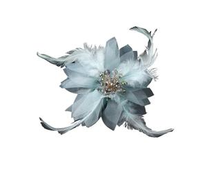 Spilla Piume Eleganti spille con piume e cristalli for capelli da donna ragazza, for feste matrimoni, accessori for corpetti per la Festa(Cyan)