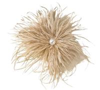 Spilla Piume Spilla grande con piuma multicolore da 21 cm for donna, spilla di perle lusso, for feste, accessorio for gioielli in tessuto per la Festa(Color 02)