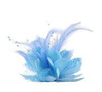 Spilla Piume Spille con ciondolo, spille fiori in tessuto, accessori for capelli, cerchietto for for ragazze, decorazione for feste per la Festa(Blue)