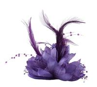 Spilla Piume Spille con ciondolo, spille fiori in tessuto, accessori for capelli, cerchietto for for ragazze, decorazione for feste per la Festa(Deep Purple)