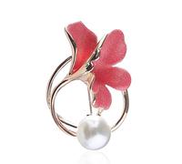 Spilla portafortuna a forma di fiore rosa e verde da donna, gioiello di moda for ragazze e donne, accessorio elegante for costumi.(Roze)
