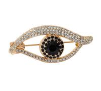 Spilla portafortuna a forma di occhio del malocchio, per donne e ragazze, con strass e occhi neri, alla moda, graziose spille vintage, accessori per abbigliamento, Natale, matrimoni, feste, balli