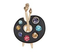 Spilla portatile smaltata con strass, facile da attaccare, spilla a forma di tavolozza per abbigliamento, borse o cappelli, spilla in lega, Medium, come descritto
