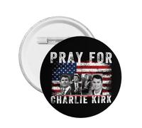 spilla Pray For Charlie Kirk e spilla commemorativa con bottone rotondo Charlie Kirk, decorazione per petto.