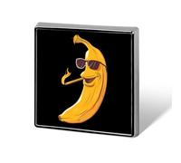 Spilla quadrata a forma di banana grande e fumante, spilla da bavero, cravatta, abito, accessori per matrimonio, compleanno, per uomo e donna.