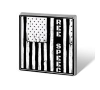 Spilla quadrata con bandiera degli Stati Uniti e libertà di parola, spilla da bavero, cravatta, abito, accessori per matrimonio e compleanno, per uomo e donna.