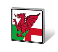 Spilla quadrata con bandiera dell'Inghilterra e del Galles, spilla da bavero, cravatta, abito, accessori per matrimonio e compleanno, per uomo e donna.