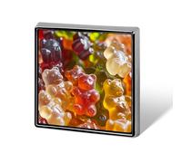 Spilla quadrata con caramelle e orsetti, spilla da bavero, cravatta, abito, accessori per matrimonio e compleanno, per uomo e donna