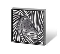 Spilla quadrata decorativa stampa zebra, stile moderno divertente, accessorio moda