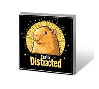 Spilla quadrata elegante, spilla, bottone, distintivo, senza cuciture, per qualsiasi occasione, facilmente distratto dai capibara