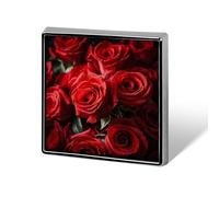 Spilla quadrata in lega di alluminio, spilla a forma di rosa rossa per San Valentino, spilla alla moda, decorazione per zaini, vestiti, giacche, regalo per uomo e donna
