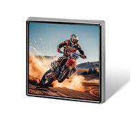 Spilla quadrata in lega di alluminio, spilla sportiva da moto, spilla alla moda, decorazione per zaini, vestiti, giacche, regalo per uomo e donna