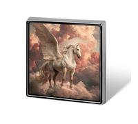 Spilla quadrata in metallo a forma di cavallo Pegaso, distintivo da bavero alla moda, gioiello decorativo unisex